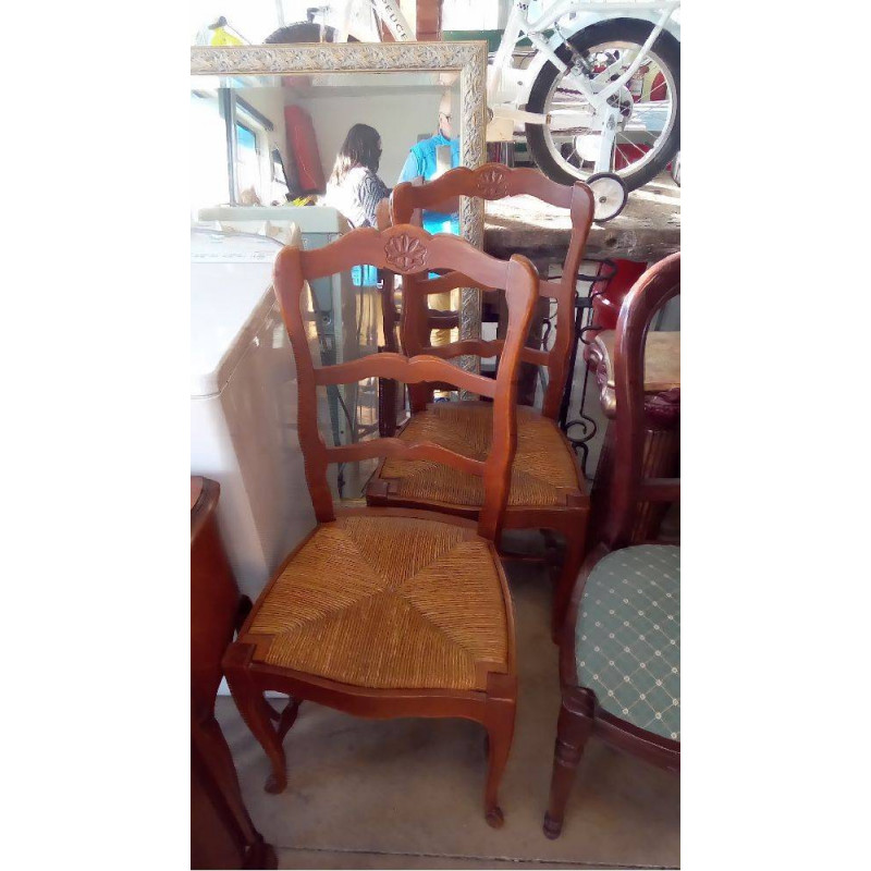 PAIRE DE CHAISES PAILLÉES