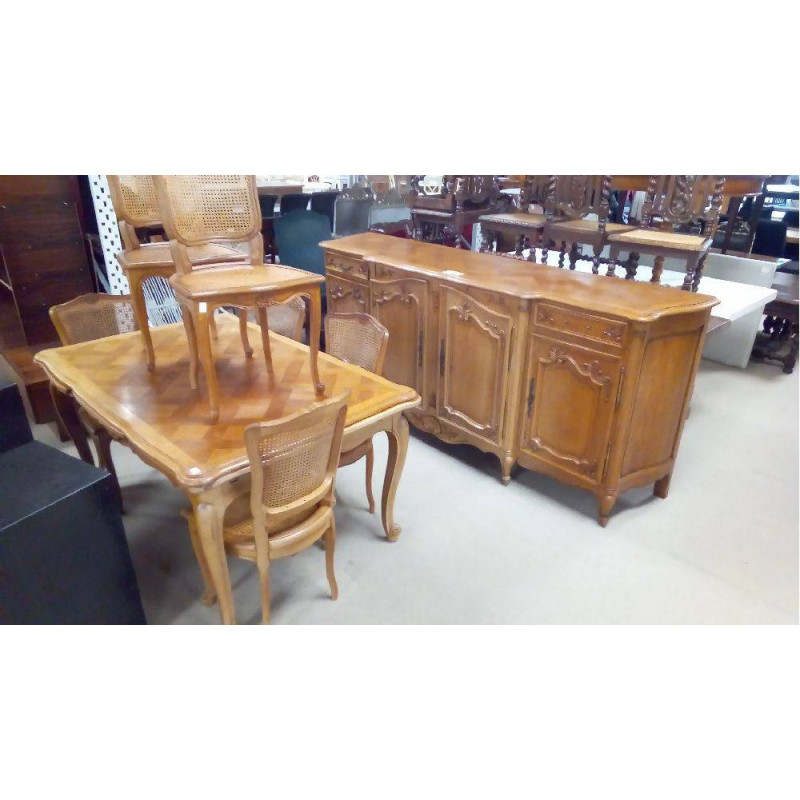 SALLE A MANGER CHENE ENF+TAB+6 CHAISES