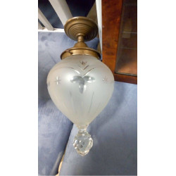 PLAFONNIER VERRE GRAVÉ