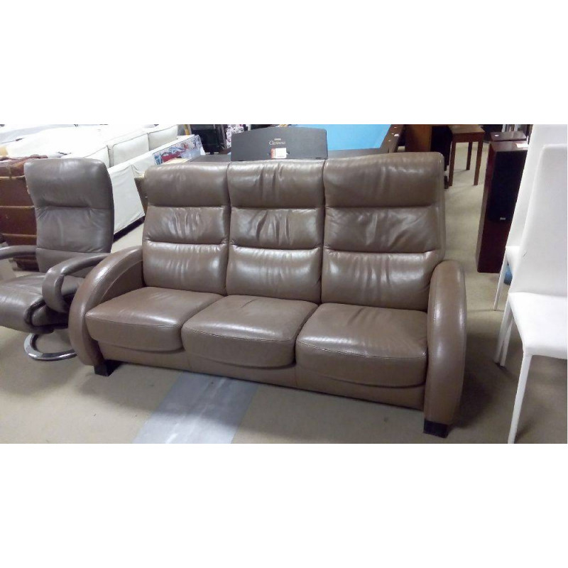 CANAPÉ CUIR RELAX MANUEL 3 PLACES 