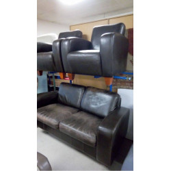 SALON CUIR VIEILLI 2+1+1 