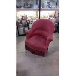 FAUTEUIL CRAPAUD VELOURS ROSE