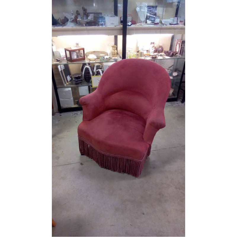 FAUTEUIL CRAPAUD VELOURS ROSE