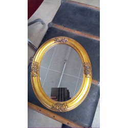 MIROIR OVALE DORÉ