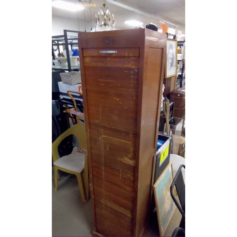 CLASSEUR À RIDEAU CHÊNE HAUT ANNÉES 50