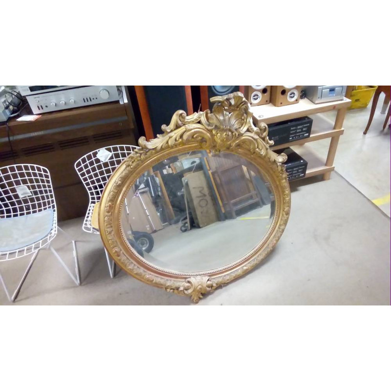 MIROIR DORÉ ROCAILLE EN L\'ÉTAT
