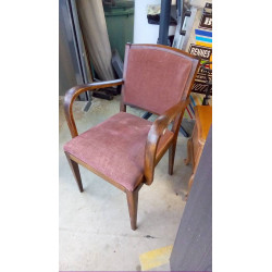 FAUTEUIL BRIDGE VELOURS ROSE