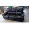 CANAPÉ CUIR NOIR  2 +1 RELAX 