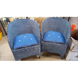 PAIRE DE FAUTEUILS ROTIN...