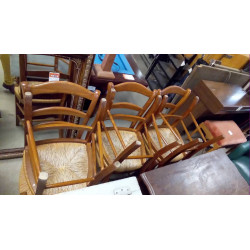 LOT DE 6 CHAISES PAILLÉES