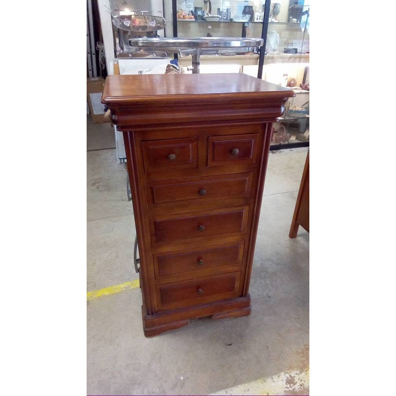 CHIFFONNIER 6 TIROIRS MERISIER