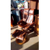 FAUTEUIL RELAX STRESSLESS CUIR MARRON AVEC REPOSE PIEDS