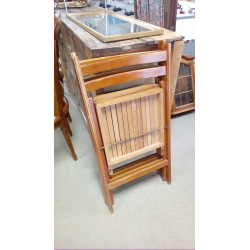 PAIRE DE CHAISES BOIS PLIANTES