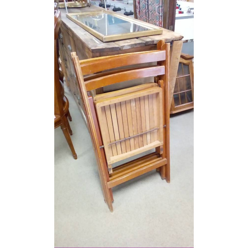 PAIRE DE CHAISES BOIS PLIANTES