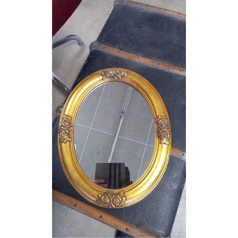 MIROIR OVALE DORÉ