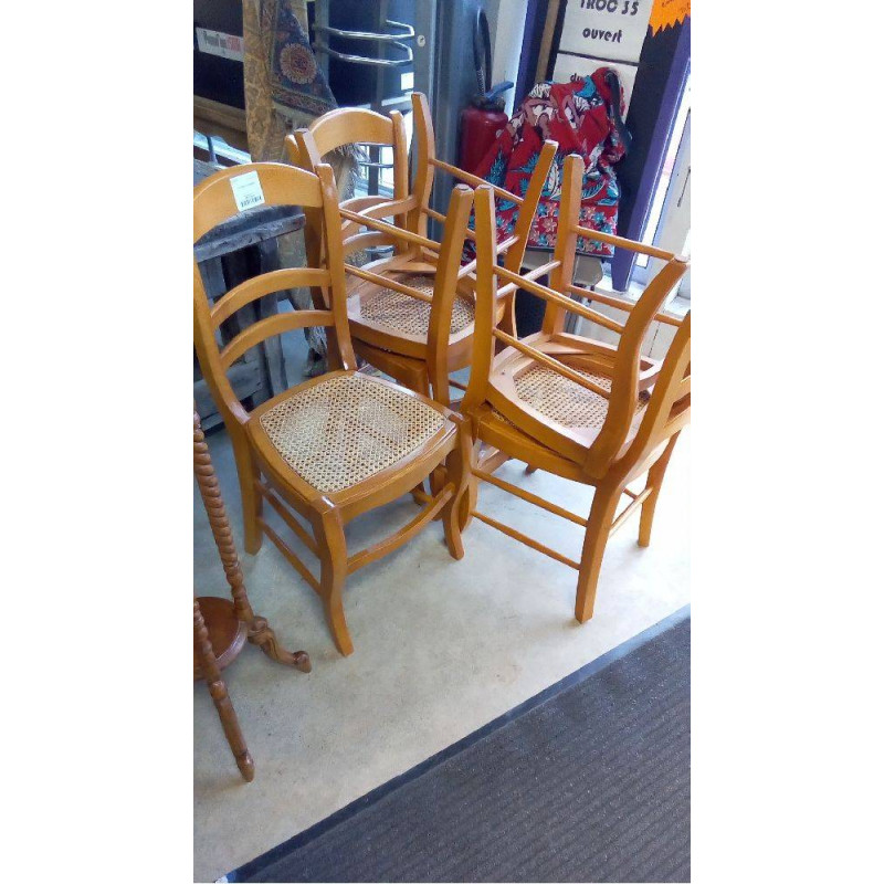 5 CHAISES CANNÉES 