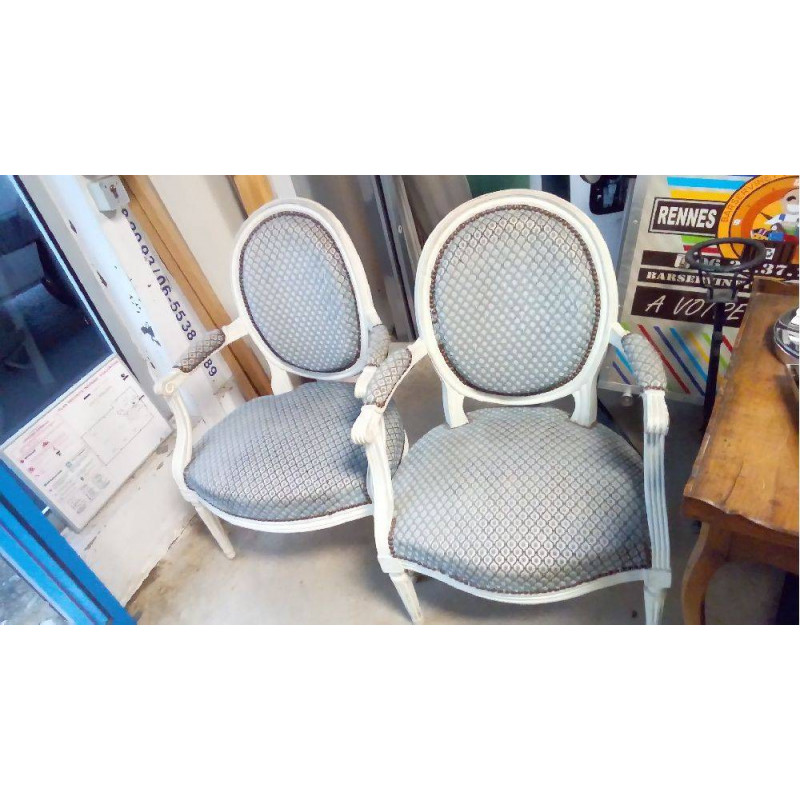 PAIRE DE FAUTEUILS ANCIENS LOUIS XVI