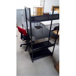 BUREAU VERRE NOIR + CHAISE