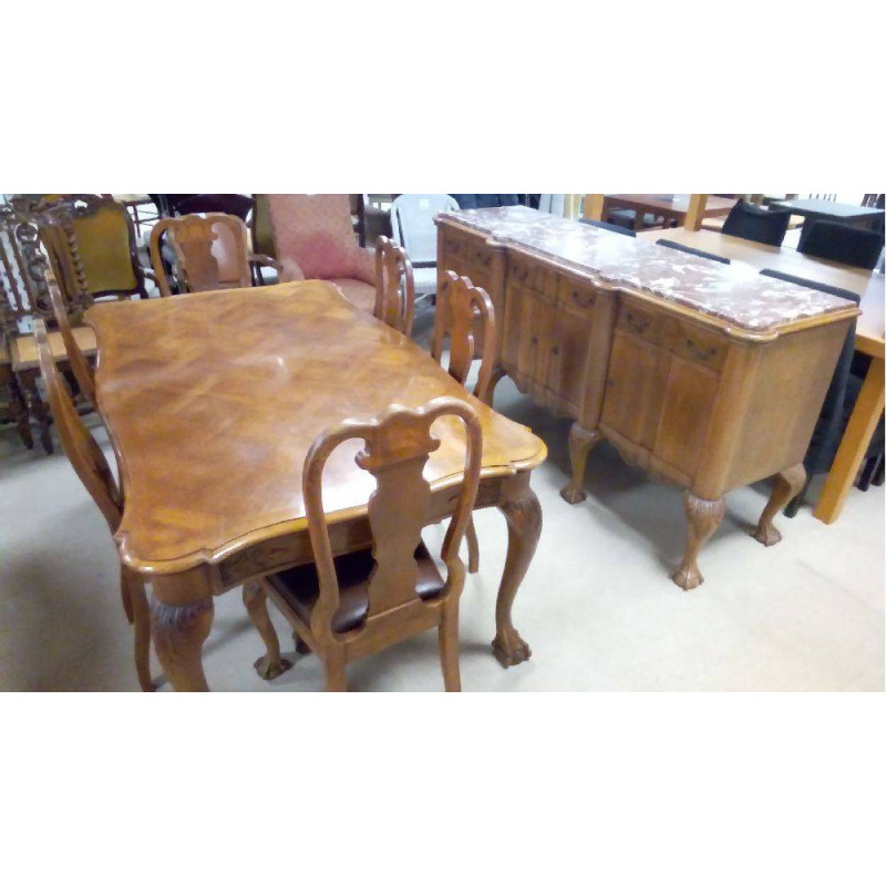 SALLE À MANGER ANGLAISE 8 ÉLÉMENTS ANNÉES 30