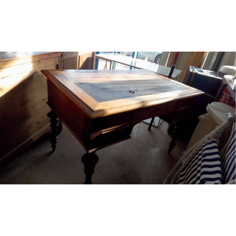 BUREAU BOIS ET CUIR CLÉS