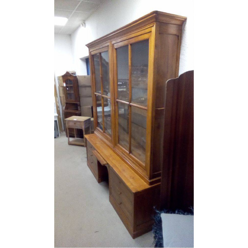 GRAND MEUBLE BIBLIOTHÈQUE DE COMMUNAUTÉ EN MERISIER 19ÈME