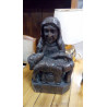 SCULPTURE BOIS RELIGIEUSE VIERGE MARIE ET JÉSUS