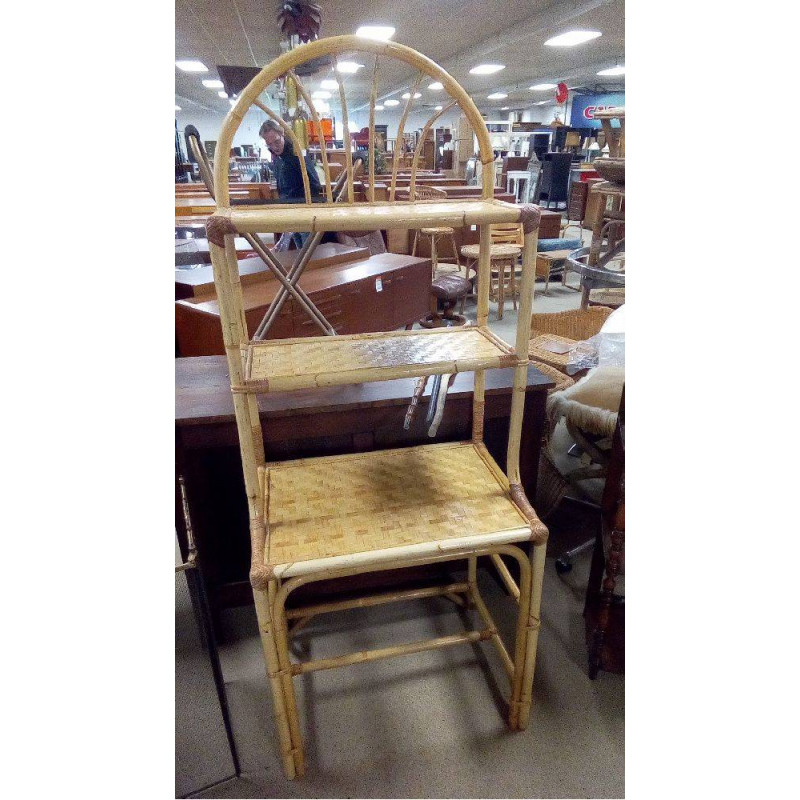 ÉTAGÈRE BUREAU ROTIN