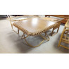 TABLE BASSE ROTIN CARRÉE EN L\'ÉTAT