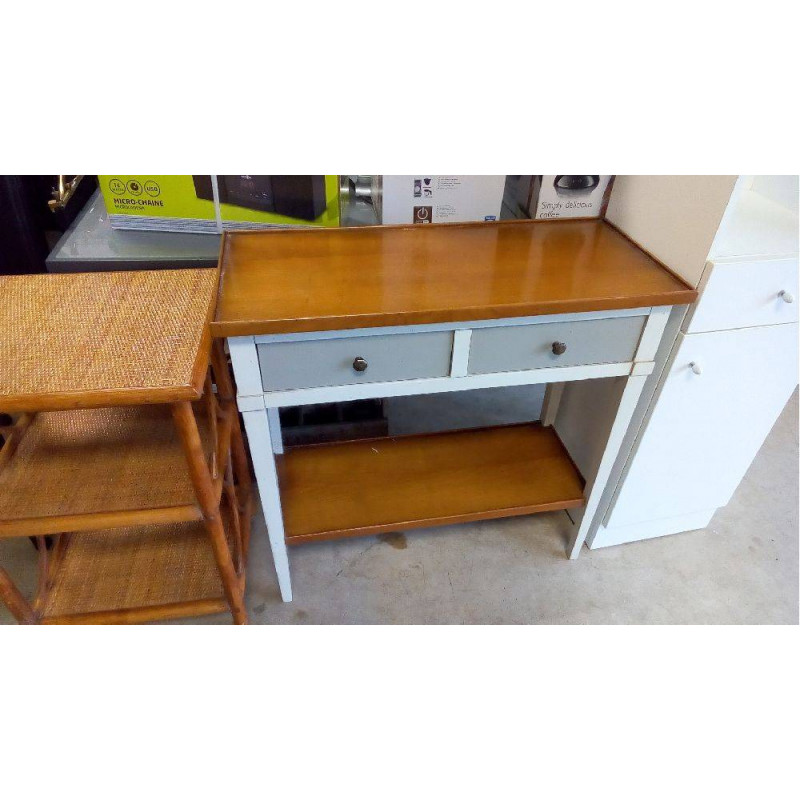 CONSOLE MERISIER 2 TIROIRS TRICOLORE