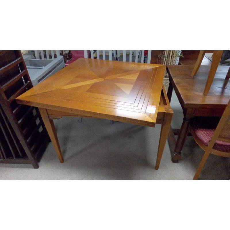 TABLE MERISIER PLIANTE PORTEFEUILLE 110X110 (+110X110 OUVERTE)