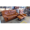 SALON CUIR HAVANE 4 PLACES (CANAPÉ FAUTEUIL)