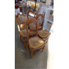 LOT DE 4 CHAISES PAILLÉES DOSSIER GERBE