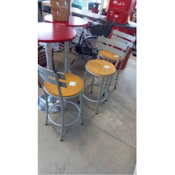 TABOURET BAR METAL ET BOIS 