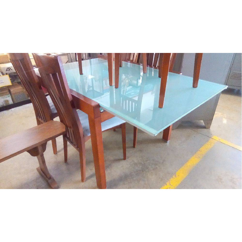 TABLE EN VERRE DÉPOLI EXTENSIBLE (240 X 95)