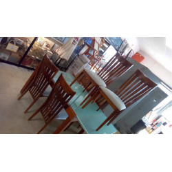 6 CHAISES MODERNES TISSU ET...