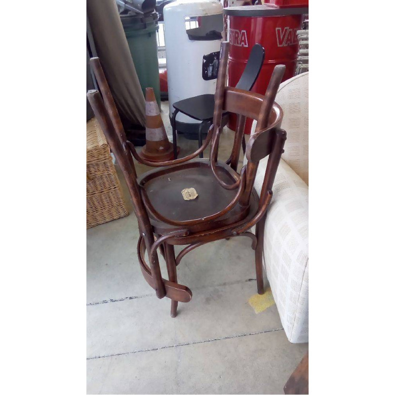 PAIRE DE CHAISES BISTROT BOIS COURBÉ