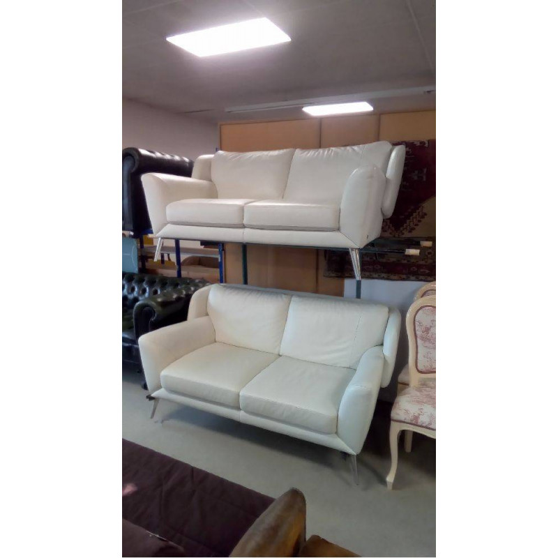 CANAPÉ CUIR BLANC NATUZZI L\'UNITÉ