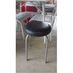 TABOURET SIMILI CHROME