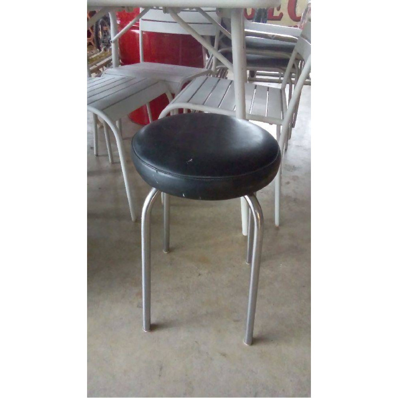 TABOURET SIMILI CHROME