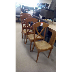 LOT DE 6  CHAISES PAILLÉES...