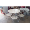 SALON DE JARDIN FER FORGÉ TABLE 2 FAUTEUILS 2 CHAISES