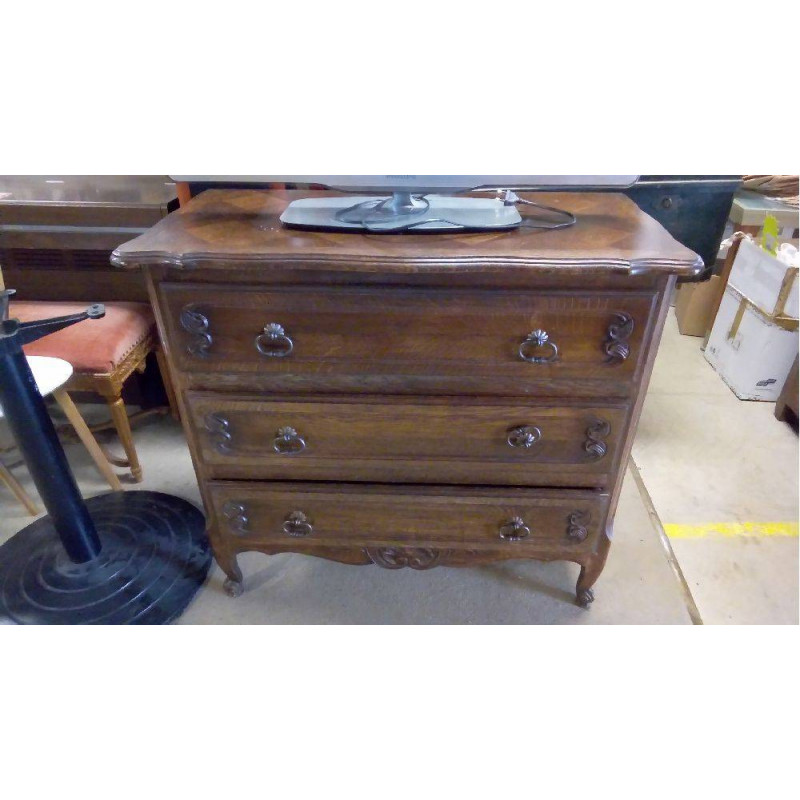 COMMODE CHÊNE 3 TIROIRS