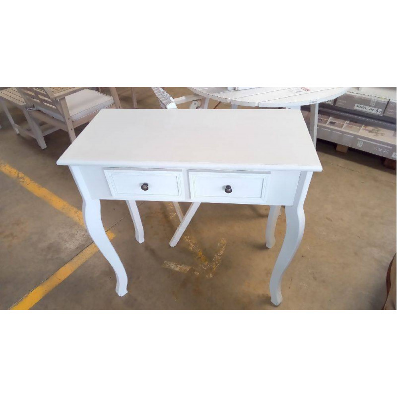 CONSOLE BLANCHE 2 TIROIRS