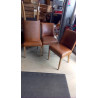 LOT DE 4 CHAISES CUIR COULEUR HAVANE