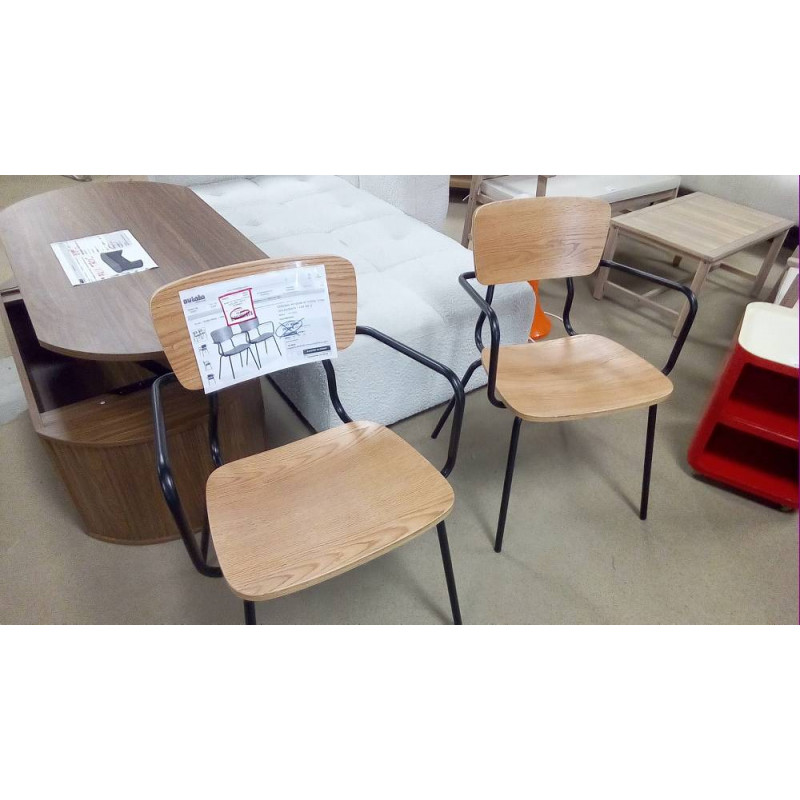 PAIRE DE FAUTEUILS STYLE SCOLAIRE ( REFUS INTERNET)