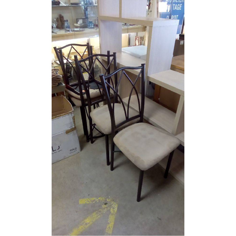 CHAISES TUBE ET TISSU X4