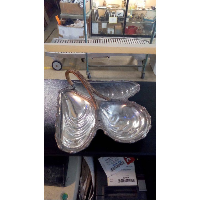 SERVITEUR MÉTAL ARGENTÉ MOULES