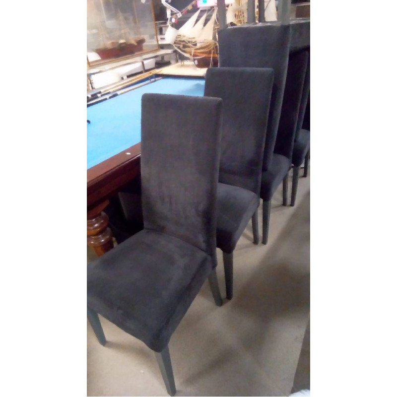 CHAISES  VELOURS NOIR ITALY X6