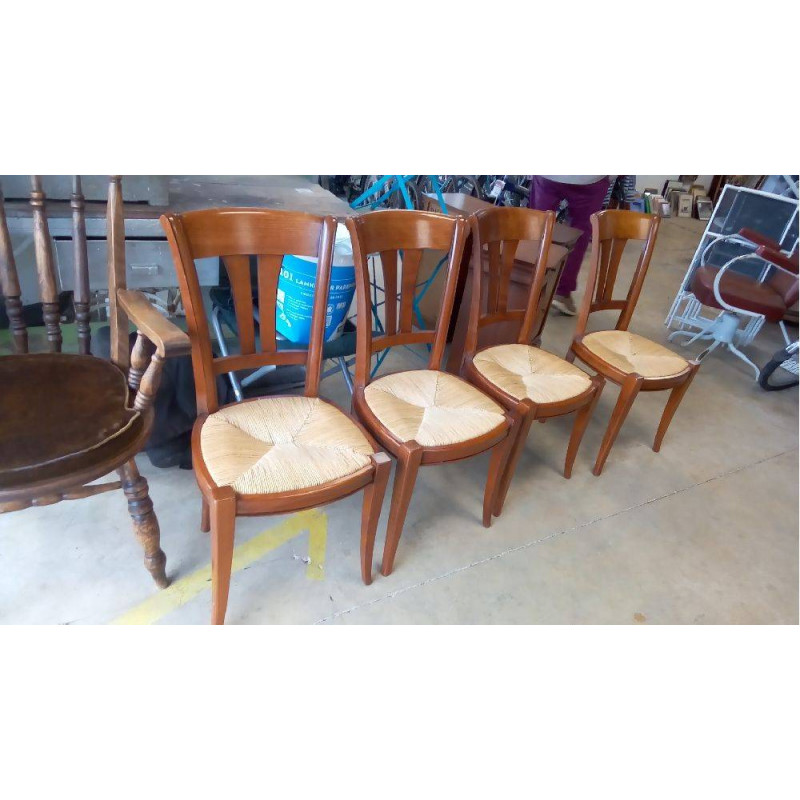 CHAISES PAILLÉES X4