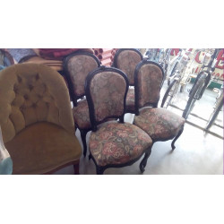 LOT DE 4 CHAISES TAPISSÉES 